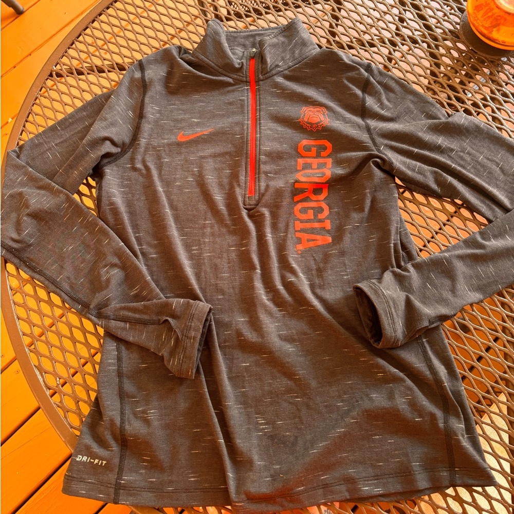 Nike Women's Dri-fit charcoal and red Georgia Quarter-Zip  size M